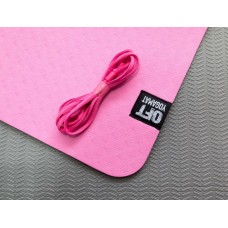 Мат для йоги 6 мм двухслойный розовый-серый Original Fit.Tools в Москве